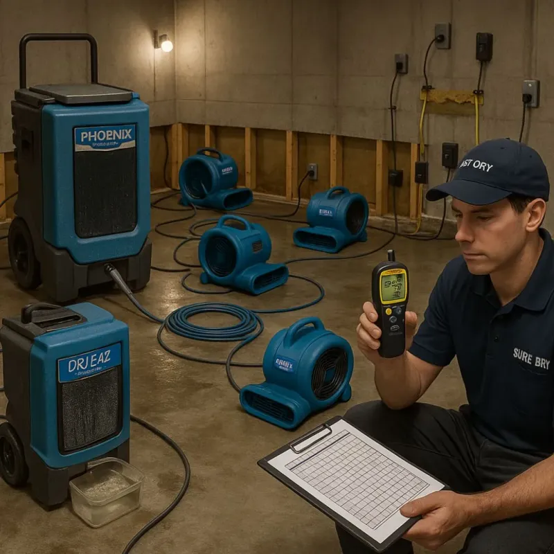 Structural Drying and Dehumidification process in Anderson County, TX